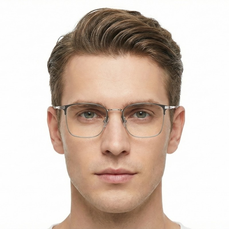 Rectangle Gray Eyeglasses