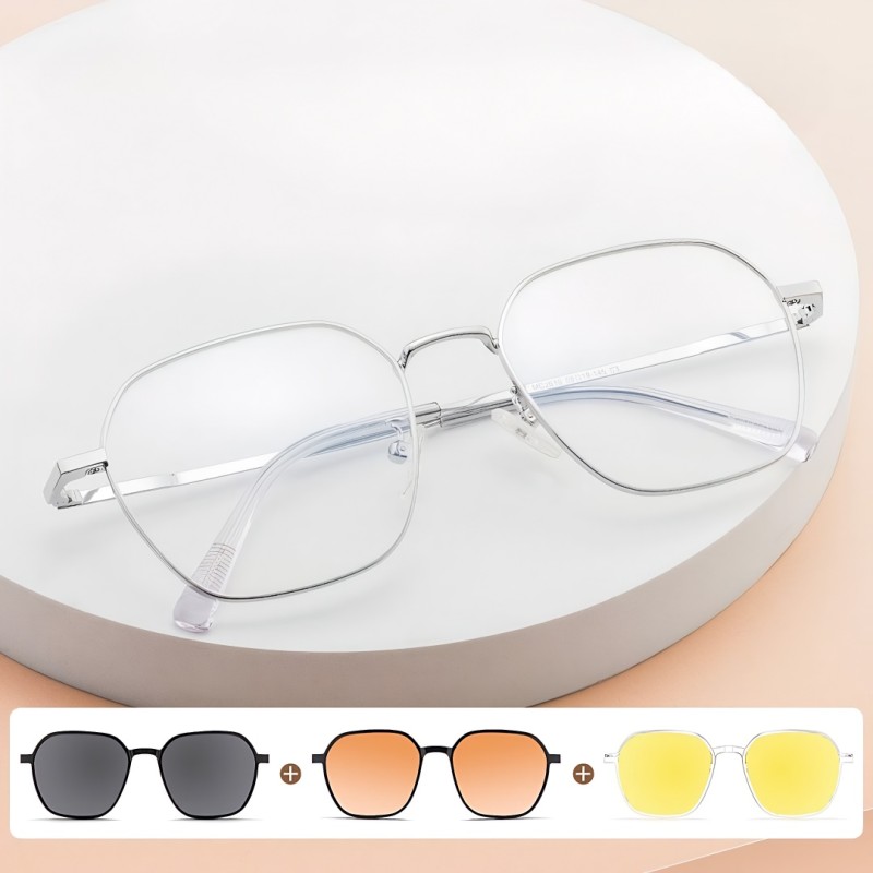 Square Silver Eyeglasses