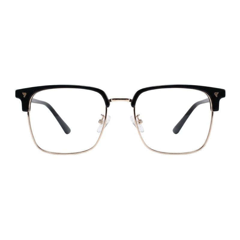 Browline Black Golden Eyeglasses