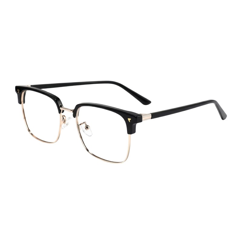 Browline Black Golden Eyeglasses
