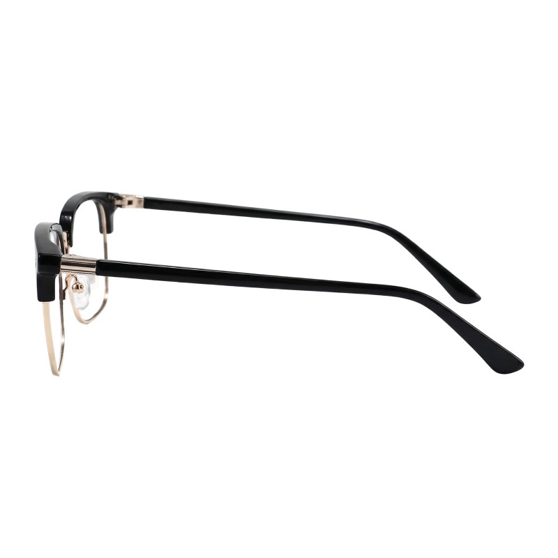 Browline Black Golden Eyeglasses