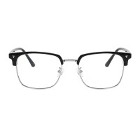 Browline Black Silver Eyeglasses