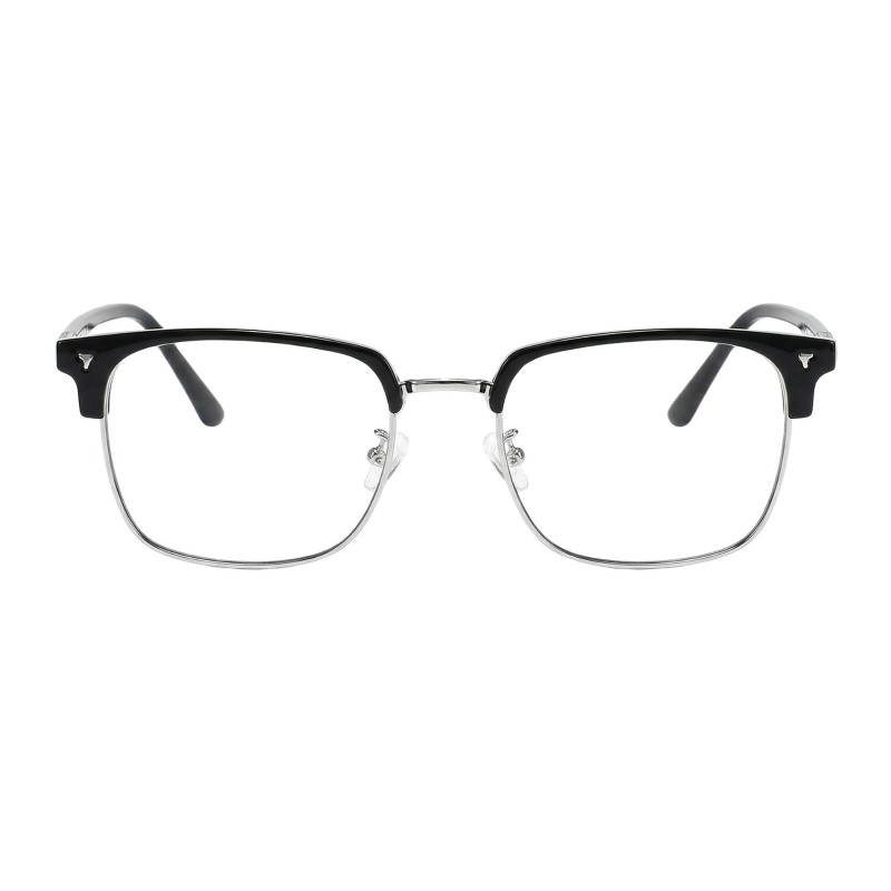 Browline Black Silver Eyeglasses