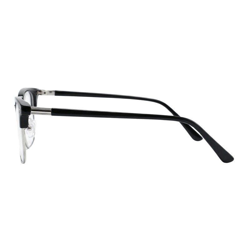 Browline Black Silver Eyeglasses
