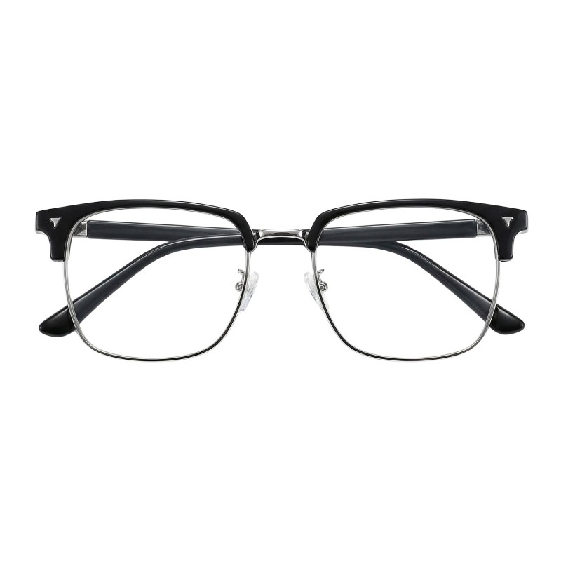 Browline Black Silver Eyeglasses