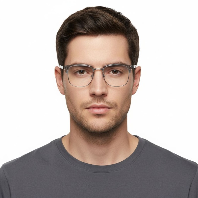 Browline Gray Eyeglasses