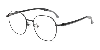 Polygon Black Eyeglasses