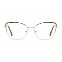 Dominic - Cat Eye Black Golden Eyeglasses
