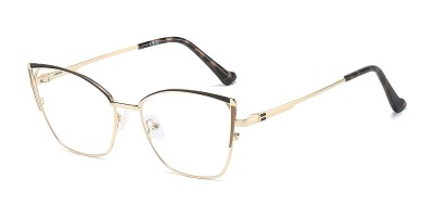 Cat Eye Black Golden Eyeglasses