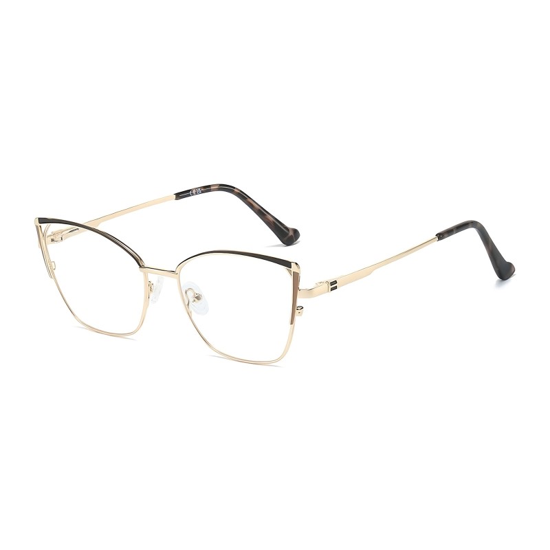 Cat Eye Black Golden Eyeglasses