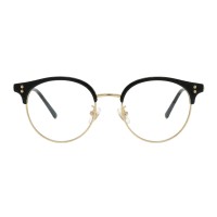Round Black Golden Eyeglasses