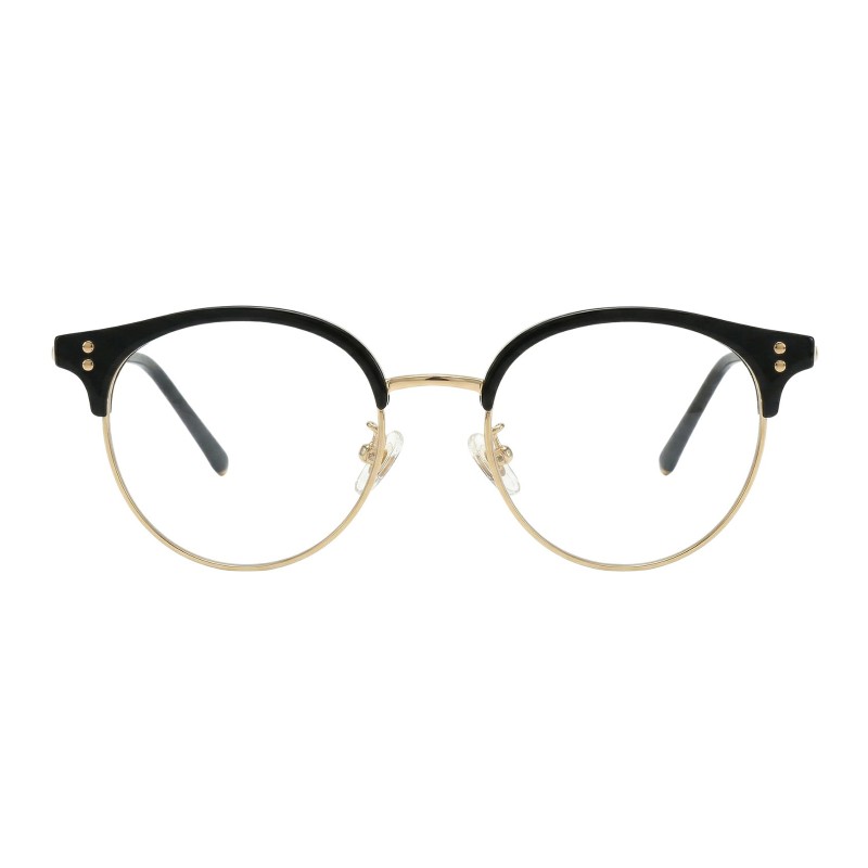 Round Black Golden Eyeglasses