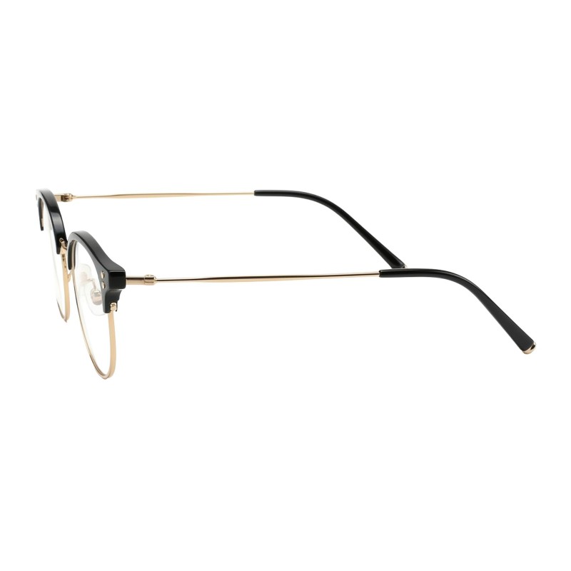 Round Black Golden Eyeglasses