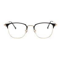 Round Black Golden Eyeglasses