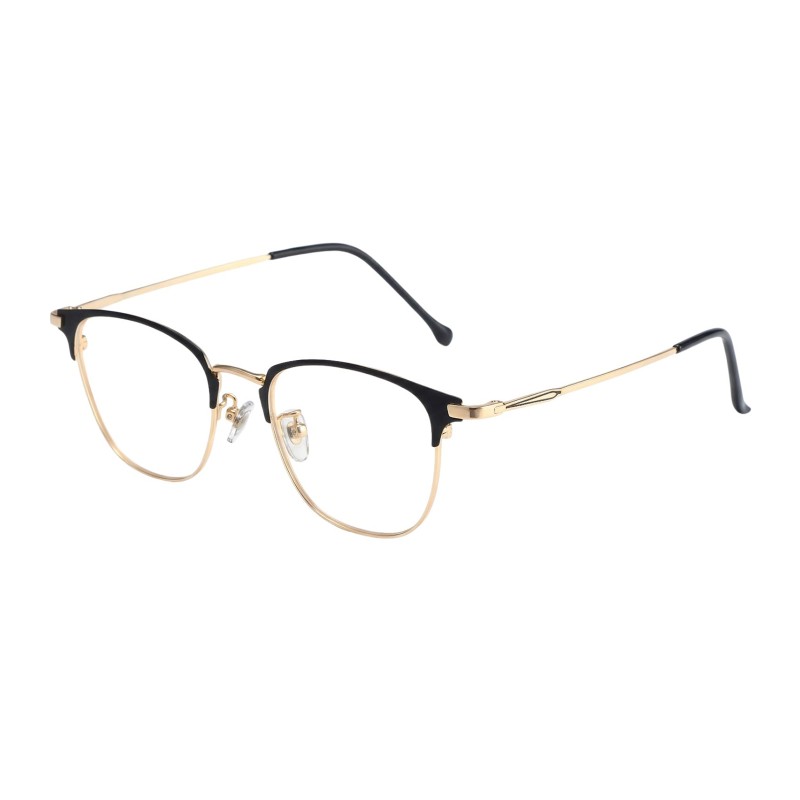 Round Black Golden Eyeglasses