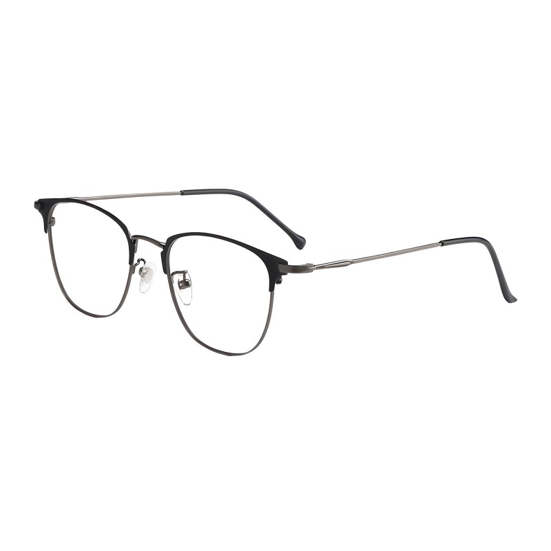 Round Black Gunmetal Eyeglasses