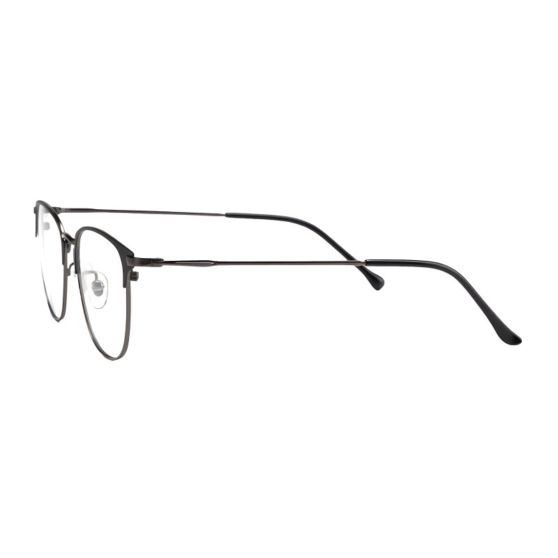 Round Black Gunmetal Eyeglasses