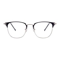 Round Black Silver Eyeglasses