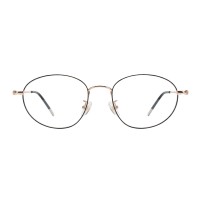 Aurelia - Round Black Rose Gold Eyeglasses