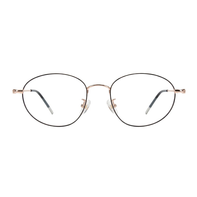 Round Black Rose Gold Eyeglasses