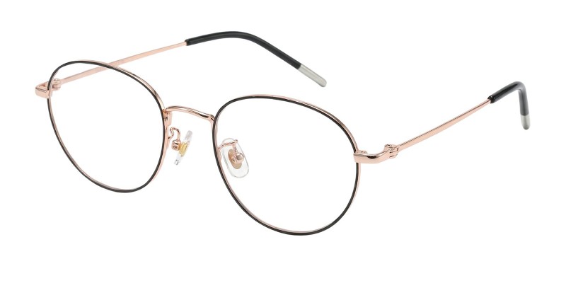 Aurelia Black Rose Gold Oval Prescription Glasses additional view