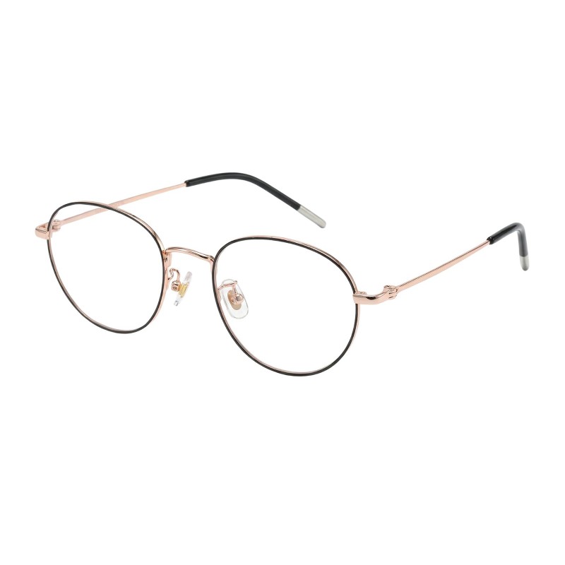 Round Black Rose Gold Eyeglasses