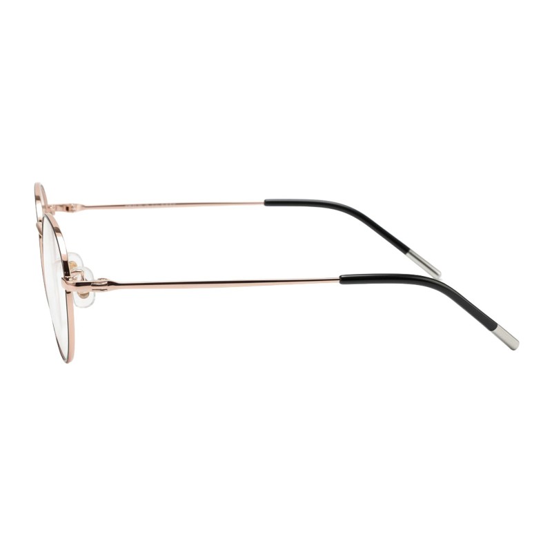 Round Black Rose Gold Eyeglasses