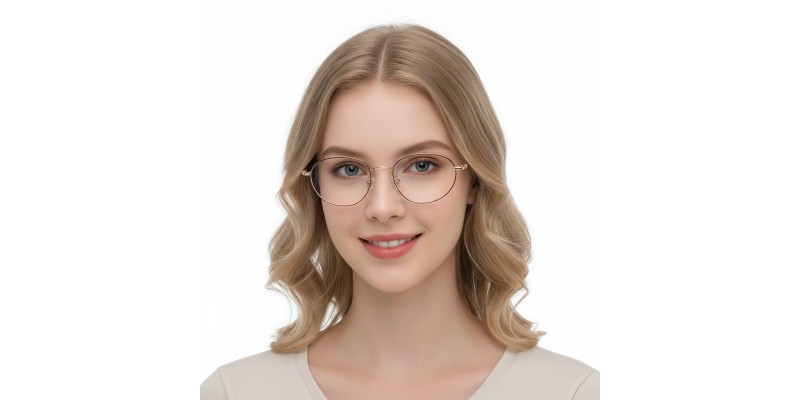 Aurelia Black Rose Gold Oval Prescription Glasses additional view