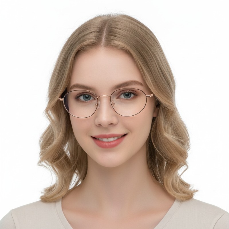 Round Black Rose Gold Eyeglasses