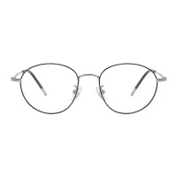 Round Black Silver Eyeglasses