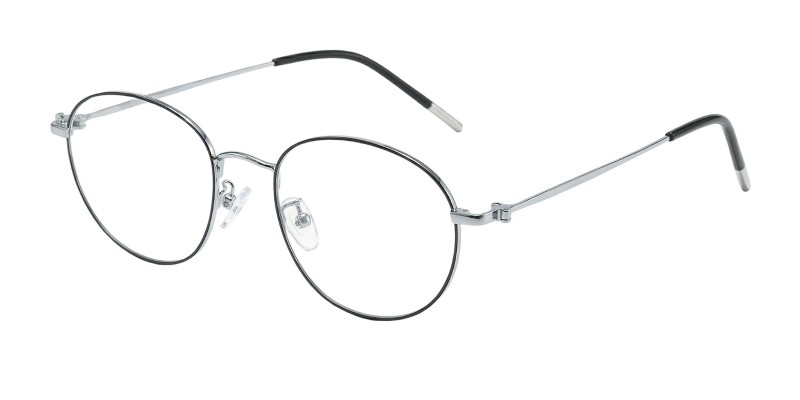 Aurelia Black Silver Oval Prescription Glasses additional view