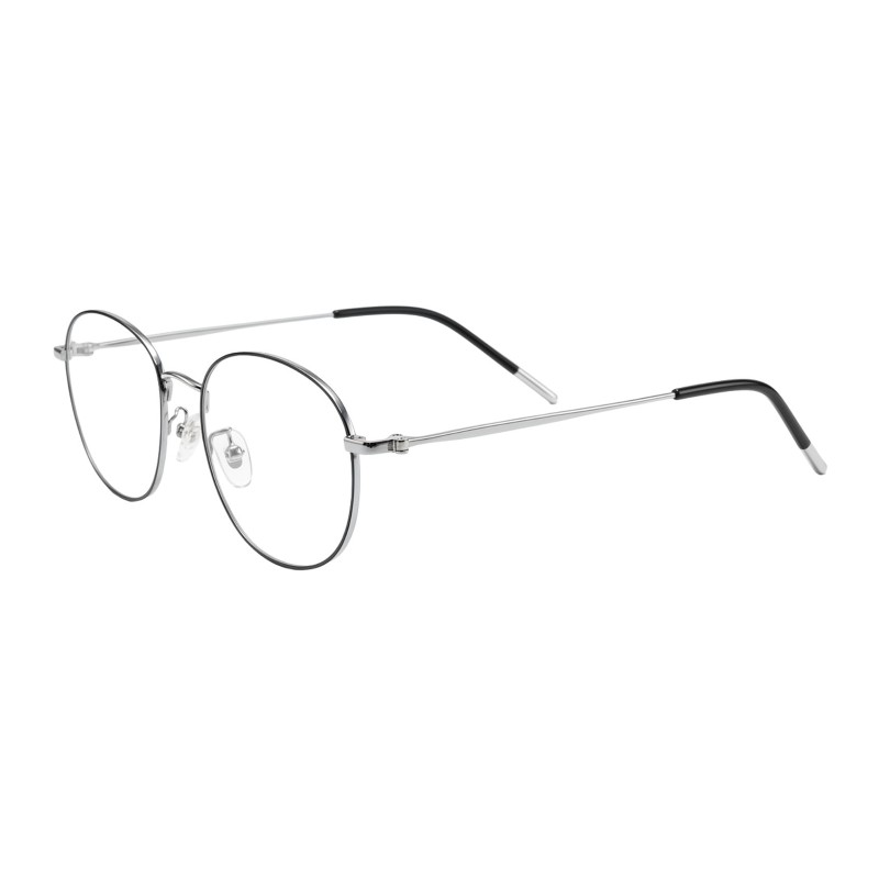 Round Black Silver Eyeglasses