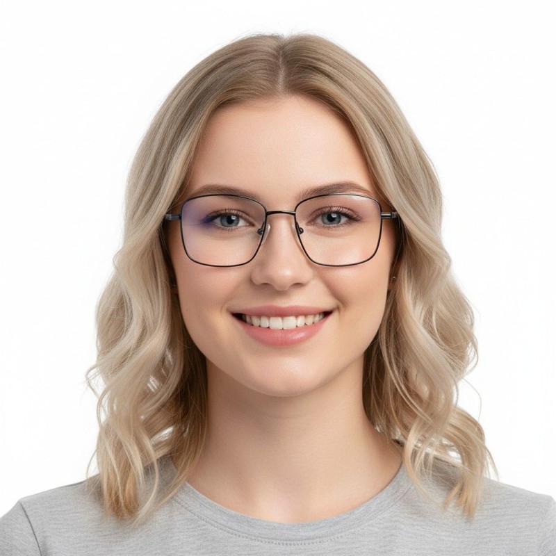 Rectangle Gunmetal Eyeglasses