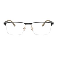Rectangle Black Golden Eyeglasses