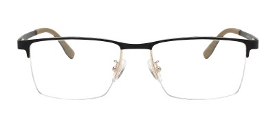 Aether Black Golden Rectangle Prescription Glasses