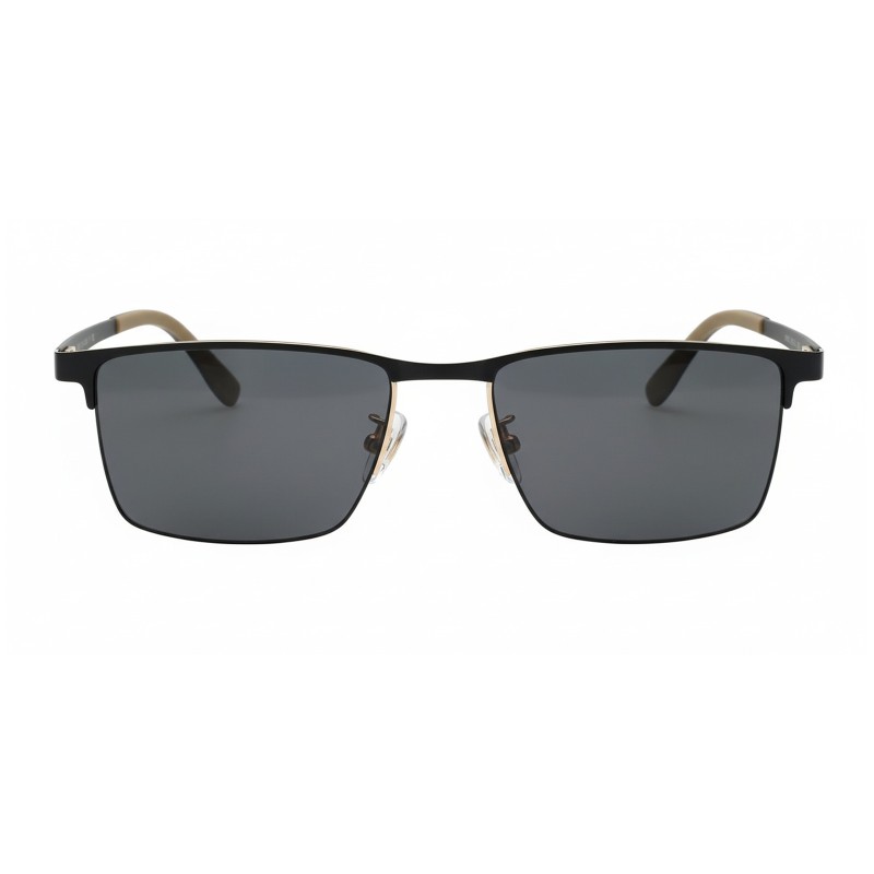Rectangle Black Golden Eyeglasses