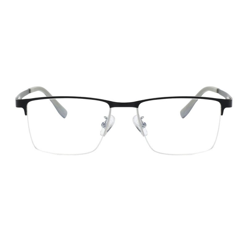 Rectangle Black Silver Eyeglasses