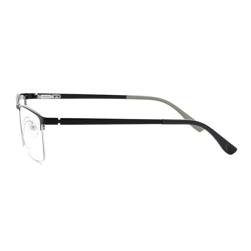 Rectangle Black Silver Eyeglasses