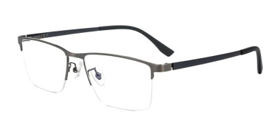 Rectangle Gunmetal Eyeglasses