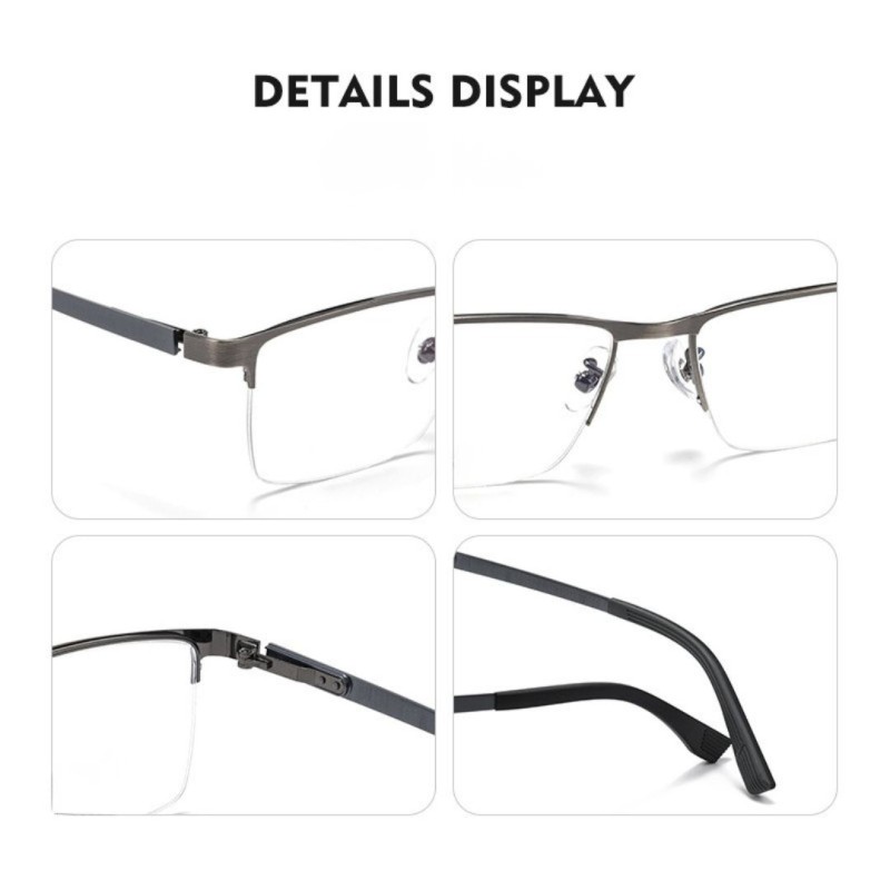 Rectangle Gunmetal Eyeglasses