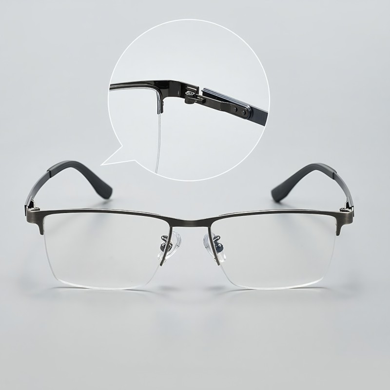 Rectangle Gunmetal Eyeglasses