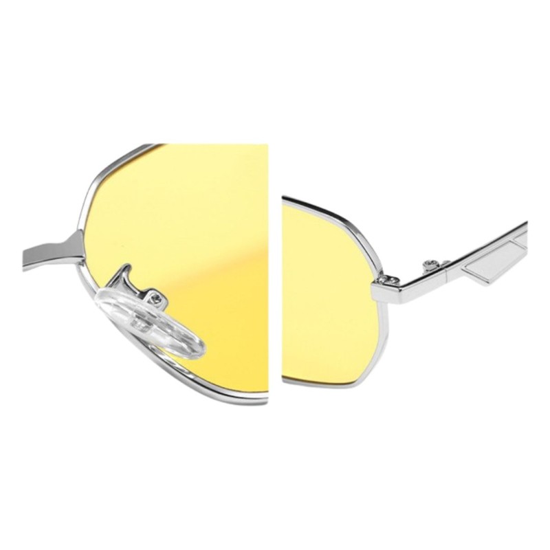 Polygon Silver Yellow Sunglasses