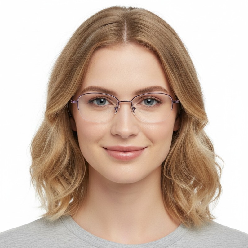 Oval Purple Eyeglasses
