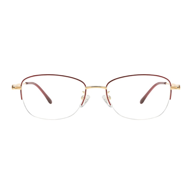 Oval Red Eyeglasses
