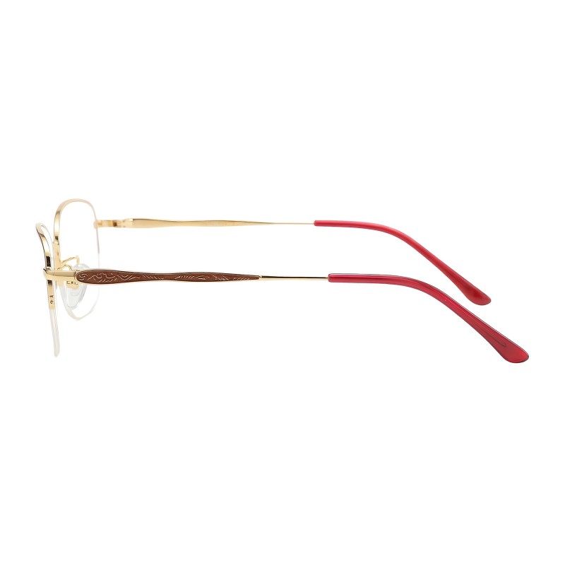 Oval Red Eyeglasses