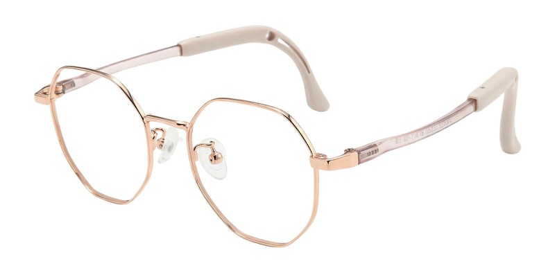 Holt Rose Gold Polygon Prescription Glasses additional view