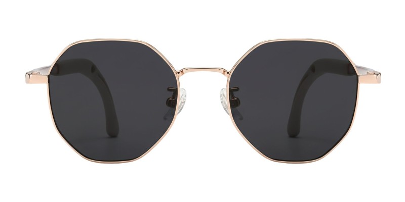 Holt Rose Gold Polygon Prescription Glasses additional view