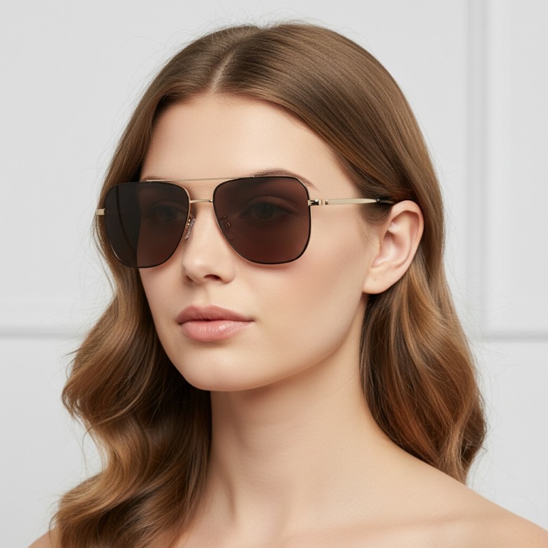 Aviator Golden Eyeglasses