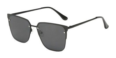 Square Black Sunglasses with Gray Lenses