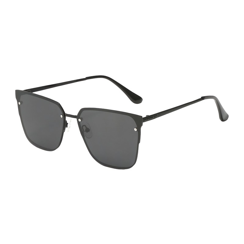 Square Black Sunglasses with Gray Lenses
